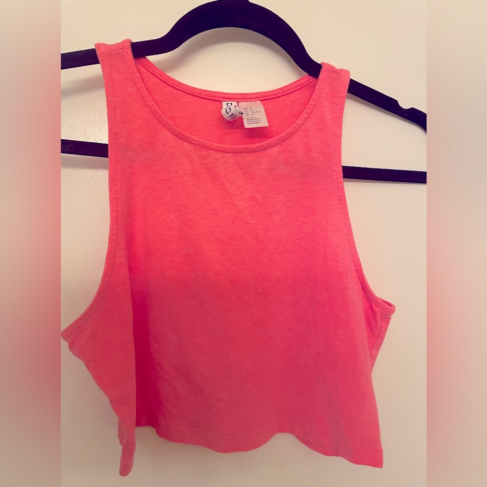 Neon pink crop top